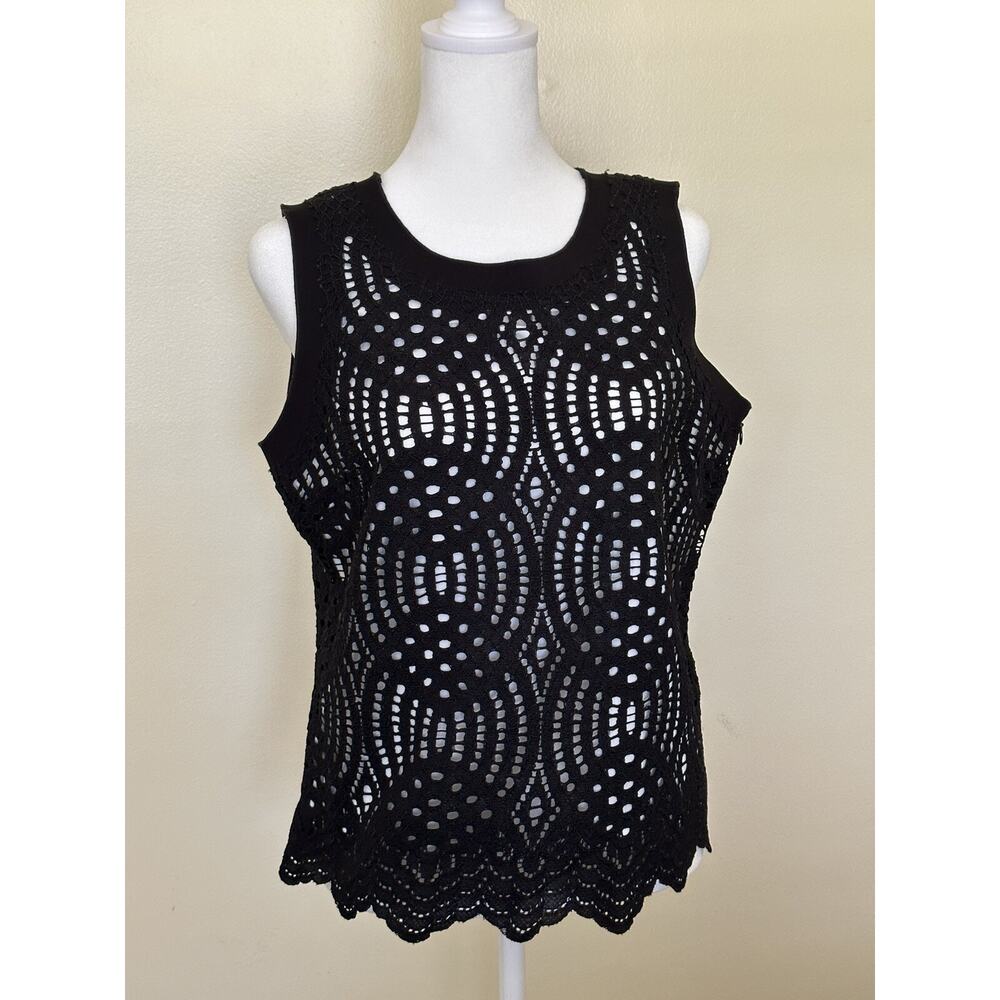 Calvin Klein Black Top Size 10 New with Tags Womens Dressy‎ Business Casual Top - Picture 4 of 16